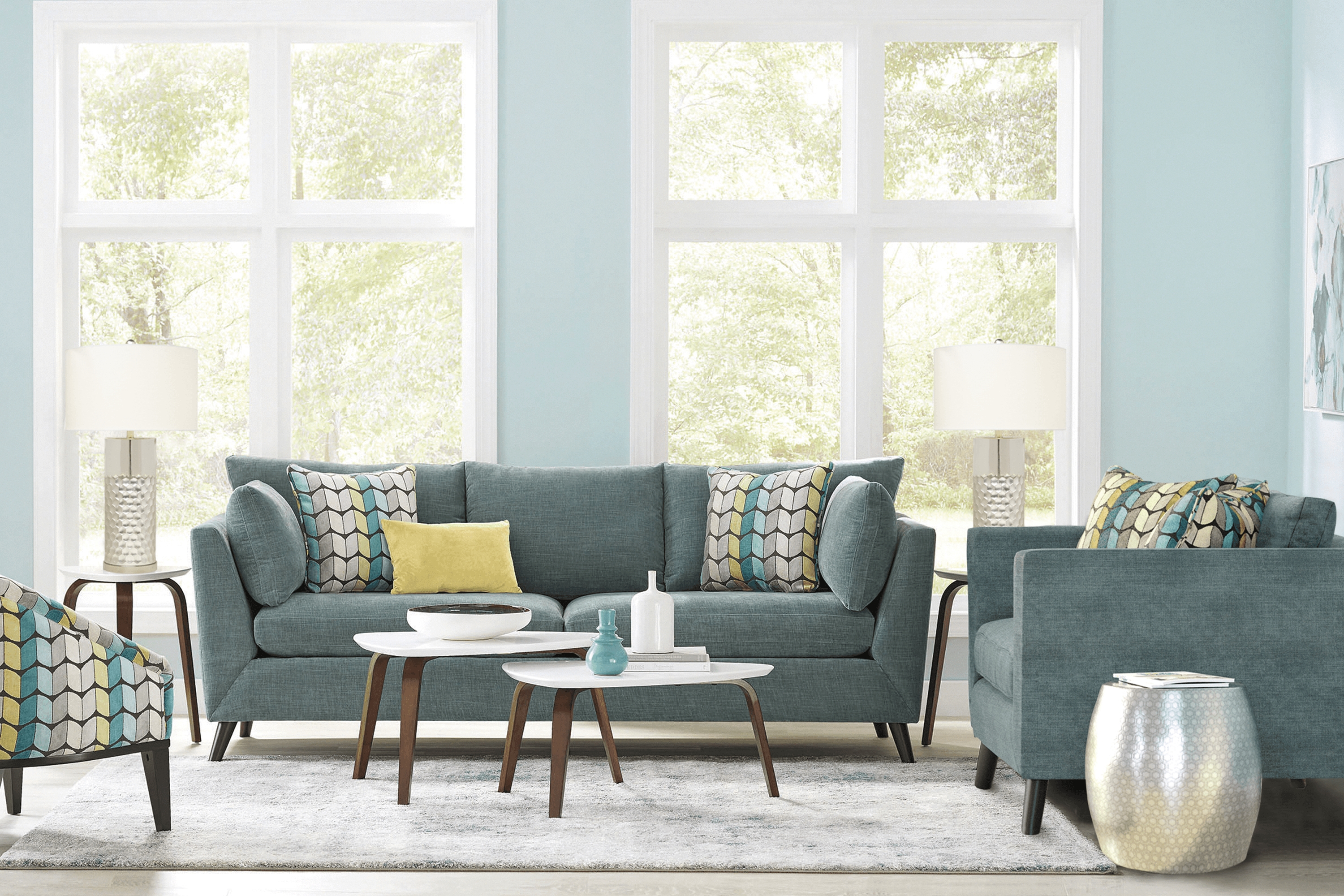 West Loft Teal 8 Pc Living Room - Thumbnail - Image 1