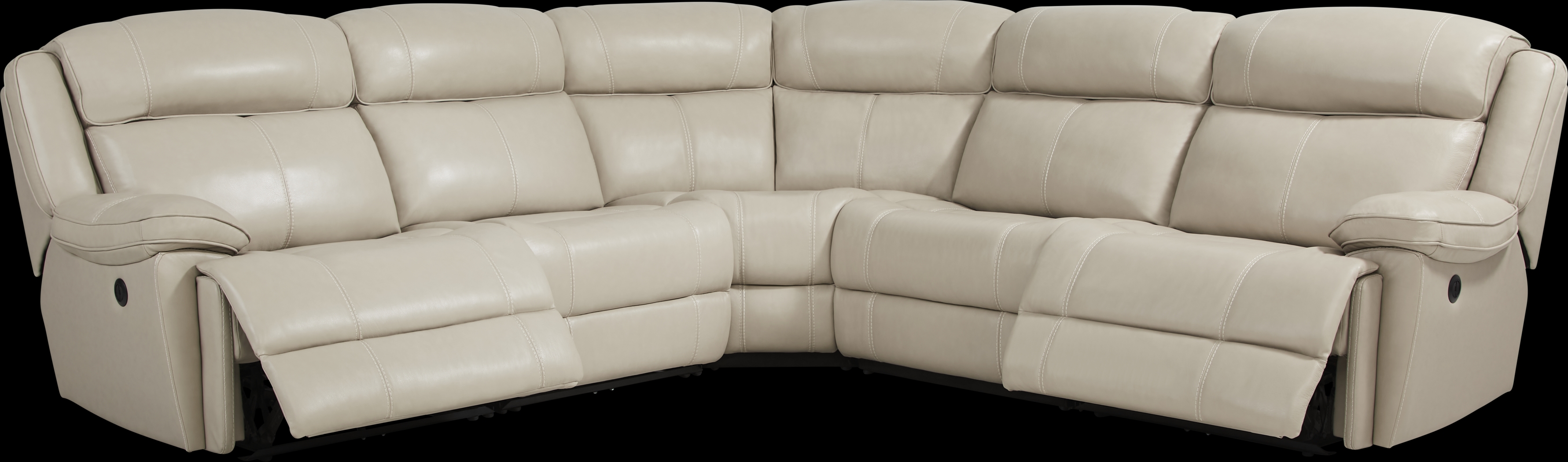 West Valley Beige Leather 5 Pc Power Reclining Sectional - Thumbnail - Image 4