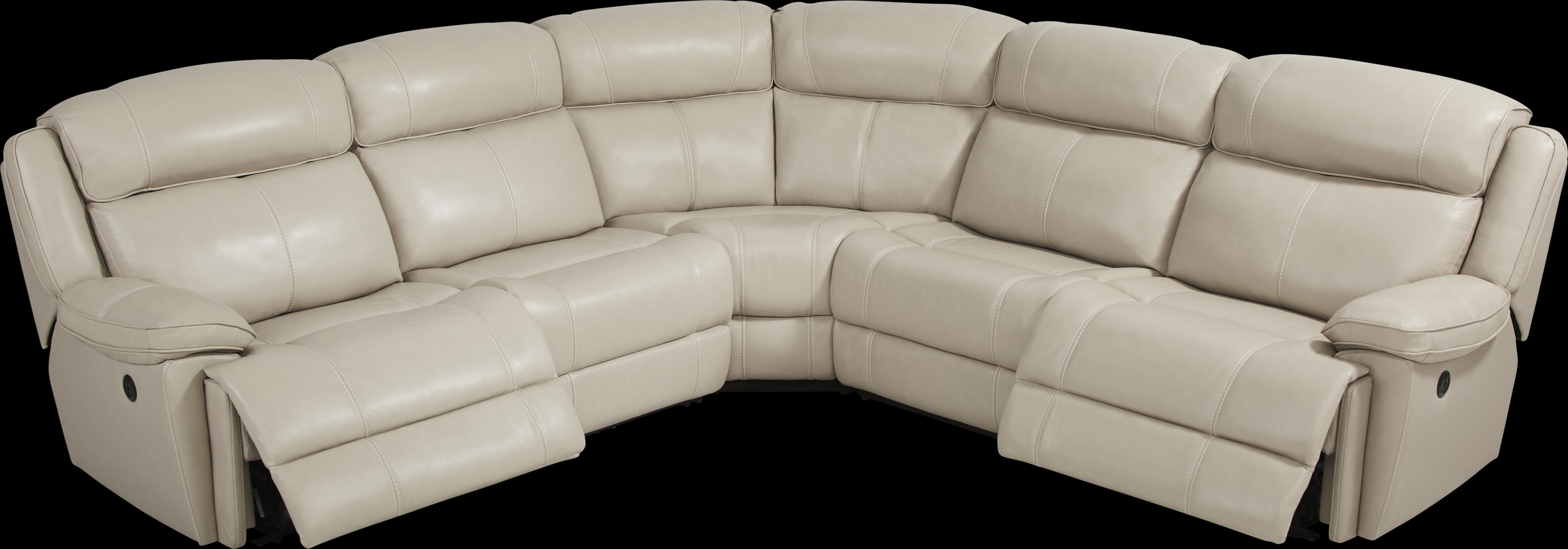 West Valley Beige 8 Pc Leather Power Reclining Sectional Living Room - Thumbnail - Image 5