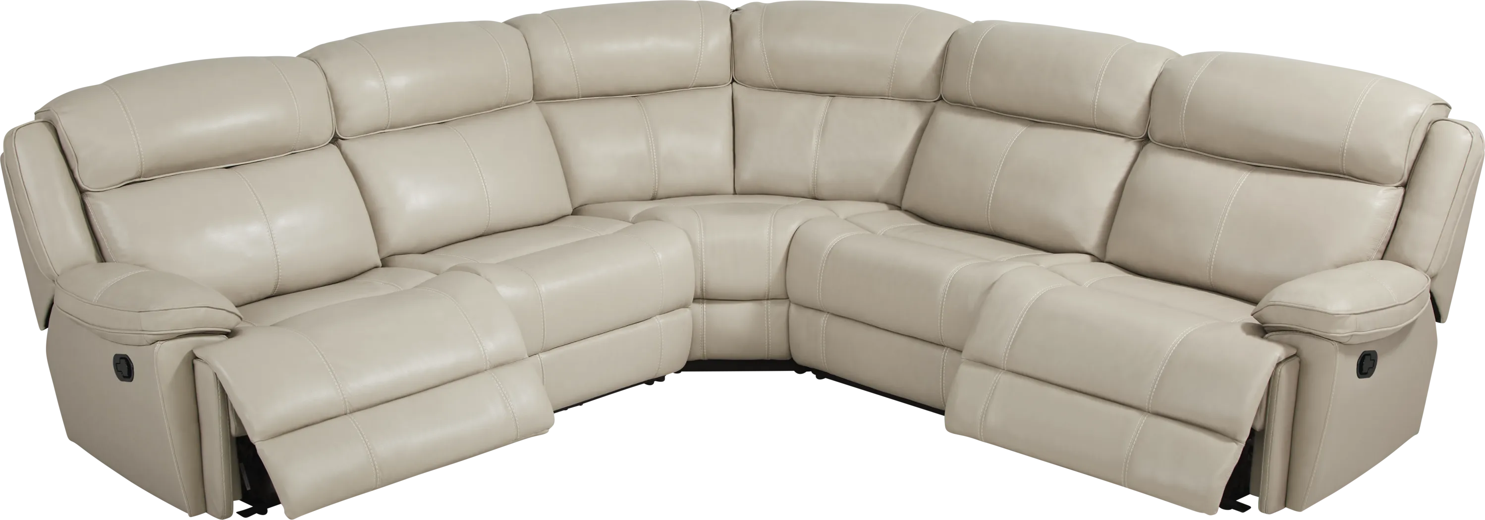West Valley Beige 8 Pc Leather Reclining Sectional Living Room - Thumbnail - Image 5