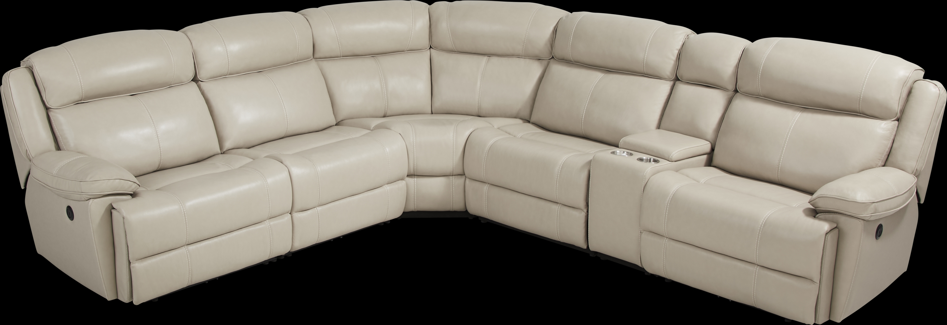 West Valley Beige 10 Pc Leather Power Reclining Sectional Living Room - Thumbnail - Image 4