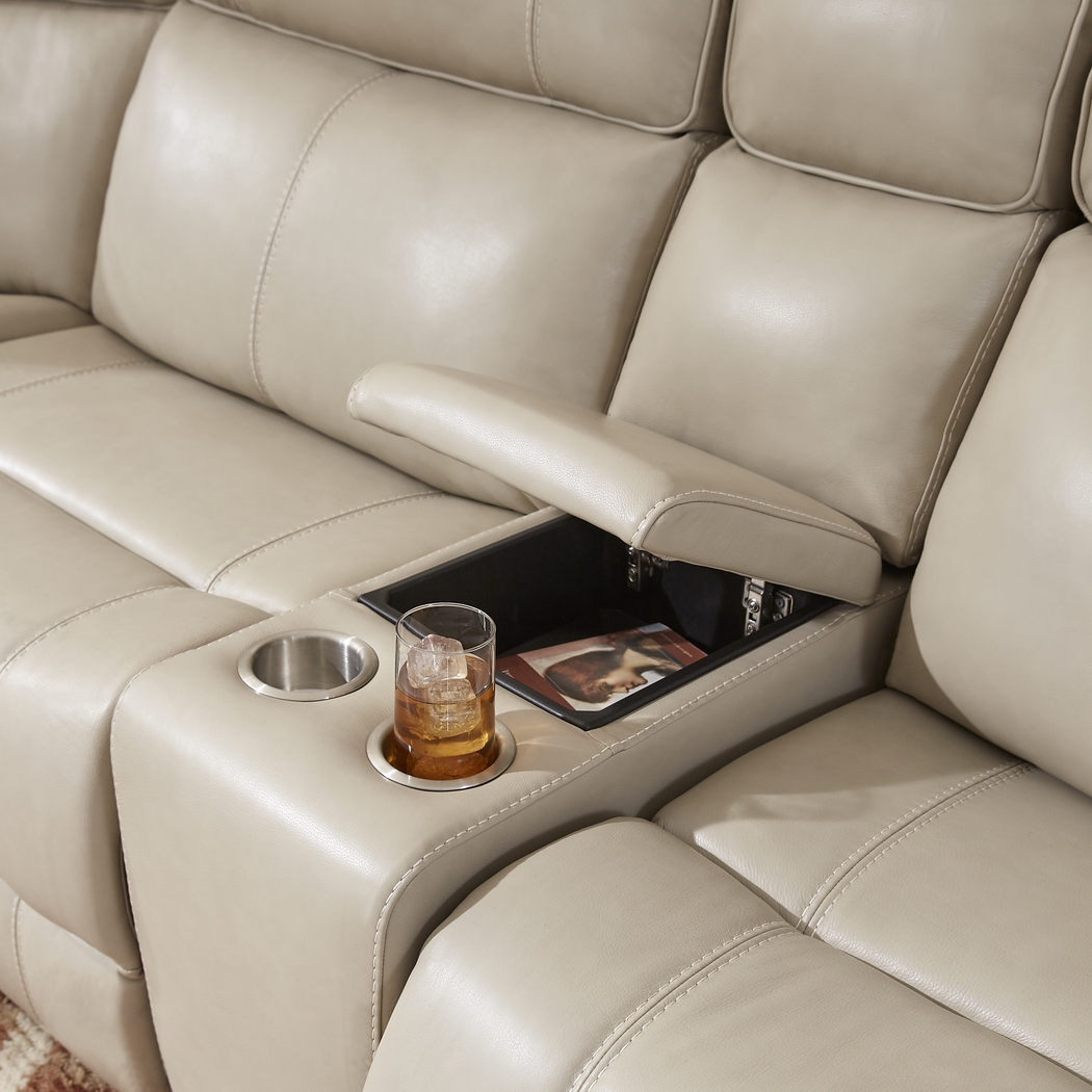 West Valley Beige 10 Pc Leather Power Reclining Sectional Living Room - Thumbnail - Image 7