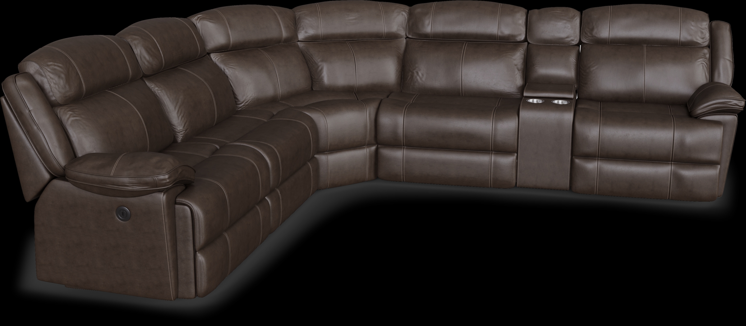 West Valley Brown 6 Pc Leather Power Reclining Sectional - Thumbnail - Image 3