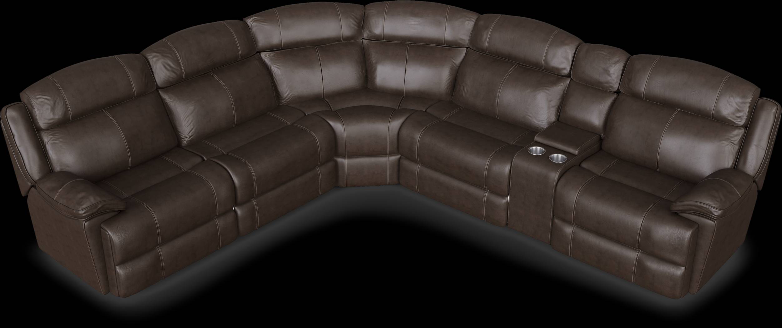 West Valley Brown 6 Pc Leather Reclining Sectional - Thumbnail - Image 4