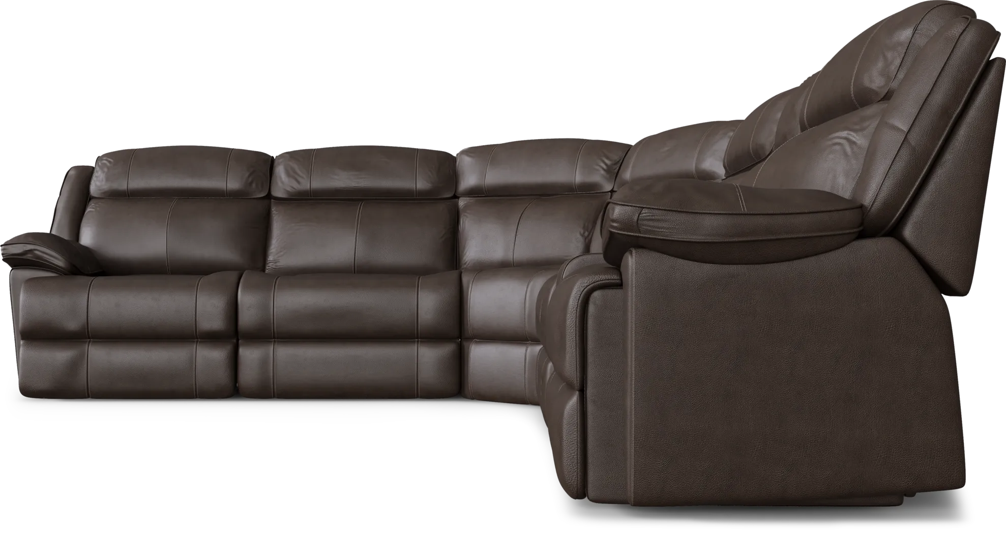 West Valley Brown 6 Pc Leather Reclining Sectional - Image 5