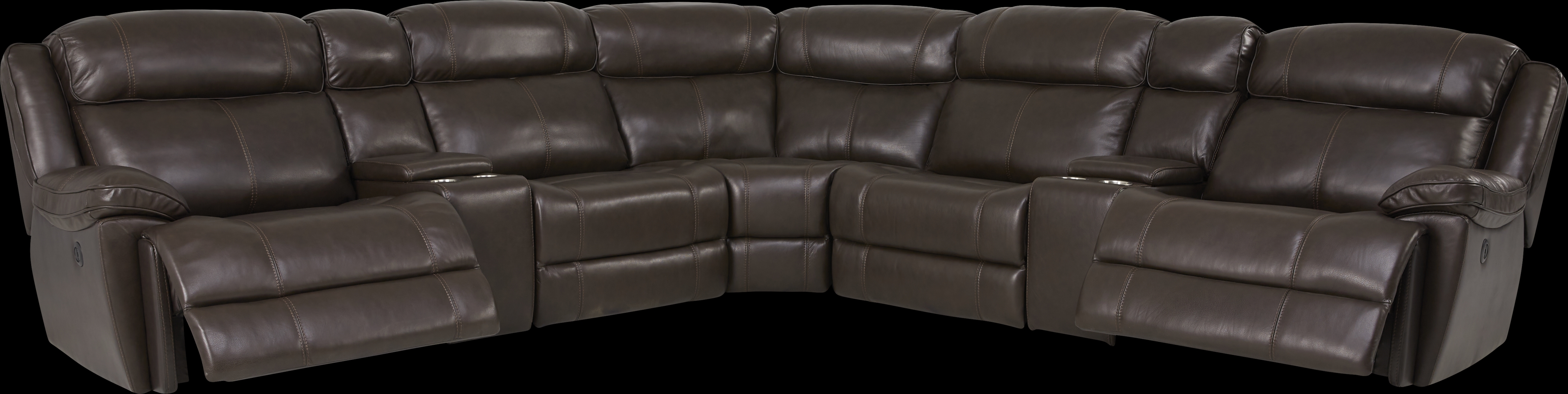 West Valley Brown 10 Pc Leather Power Reclining Sectional Living Room - Thumbnail - Image 3
