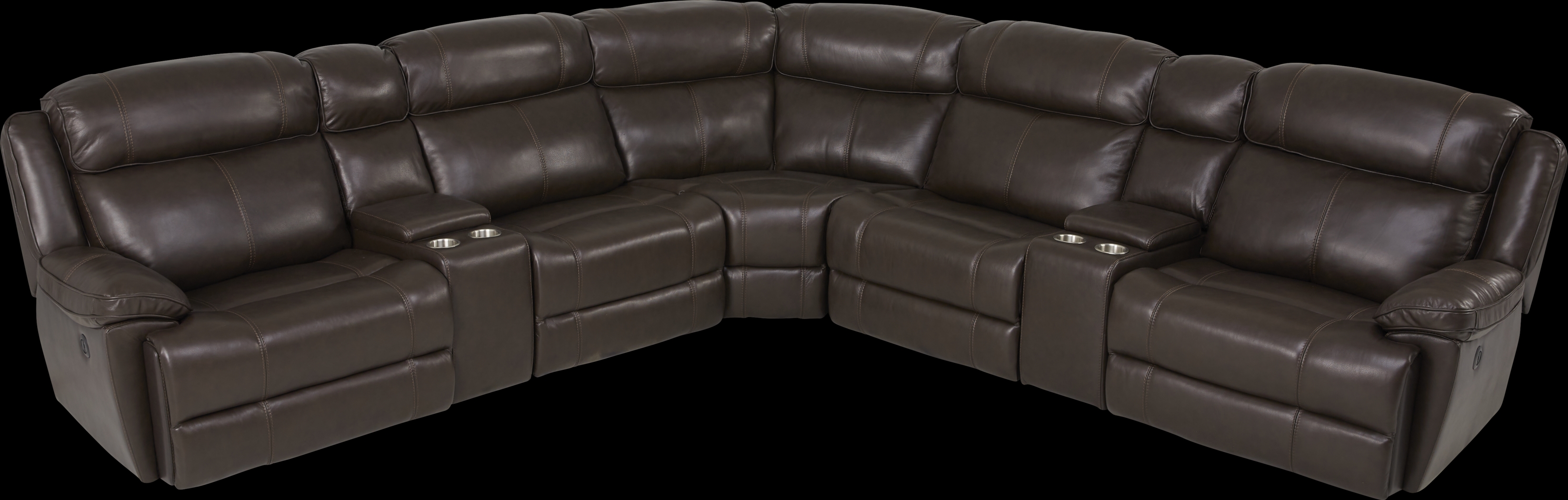 West Valley Brown 10 Pc Leather Power Reclining Sectional Living Room - Thumbnail - Image 2