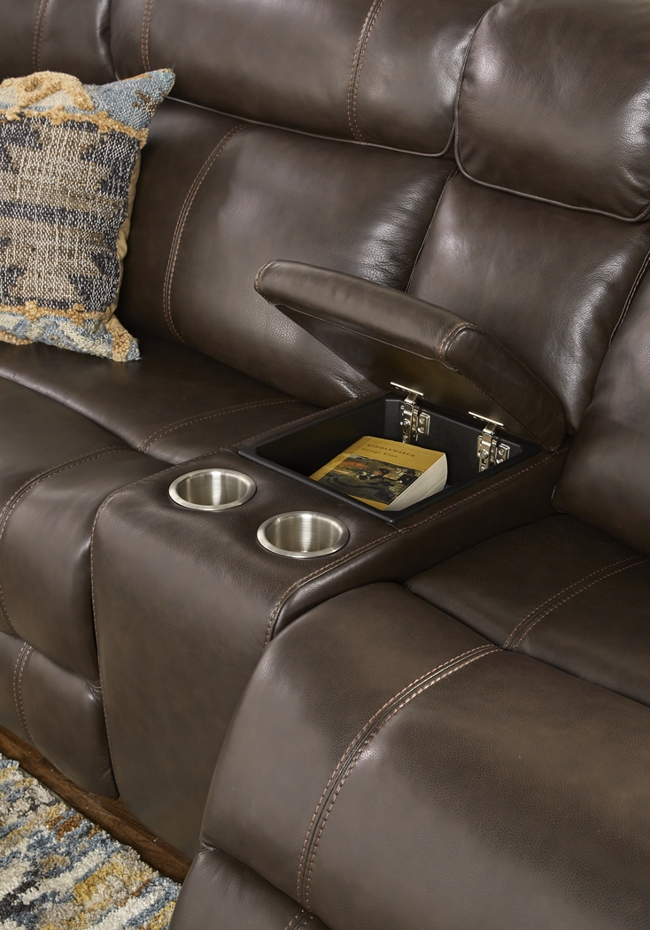 West Valley Brown 7 Pc Leather Power Reclining Sectional - Thumbnail - Image 4