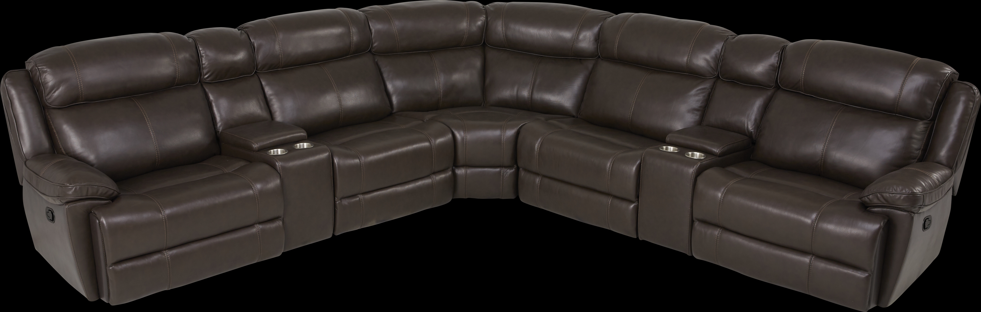 West Valley Brown 10 Pc Leather Reclining Sectional Living Room - Thumbnail - Image 2
