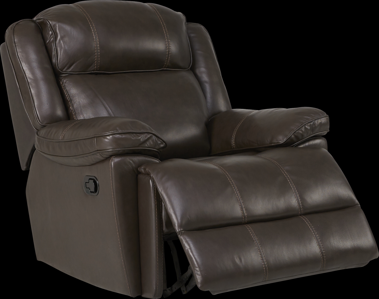 West Valley Brown Leather Glider Recliner - Thumbnail - Image 2