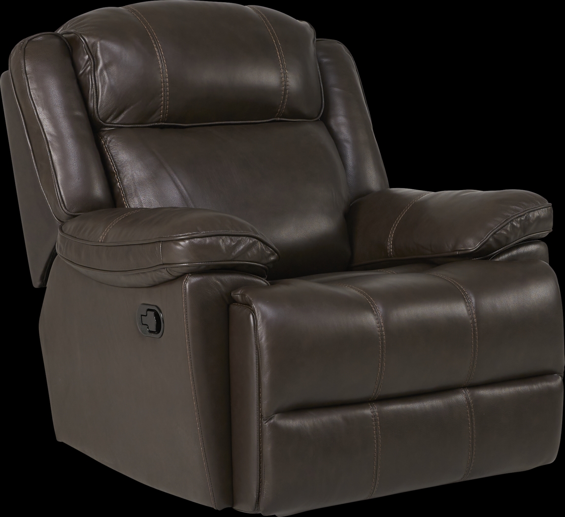 West Valley Brown Leather Glider Recliner - Thumbnail - Image 1