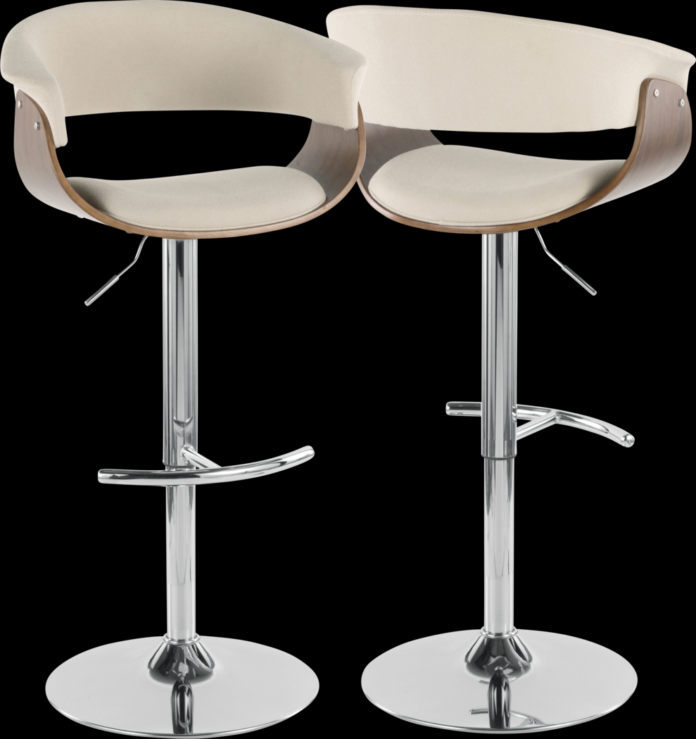 Westdell Cream Adjustable Barstool, Set of 2 - Thumbnail - Image 3