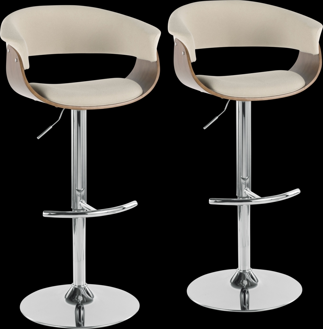 Westdell Cream Adjustable Barstool, Set of 2 - Thumbnail - Image 1