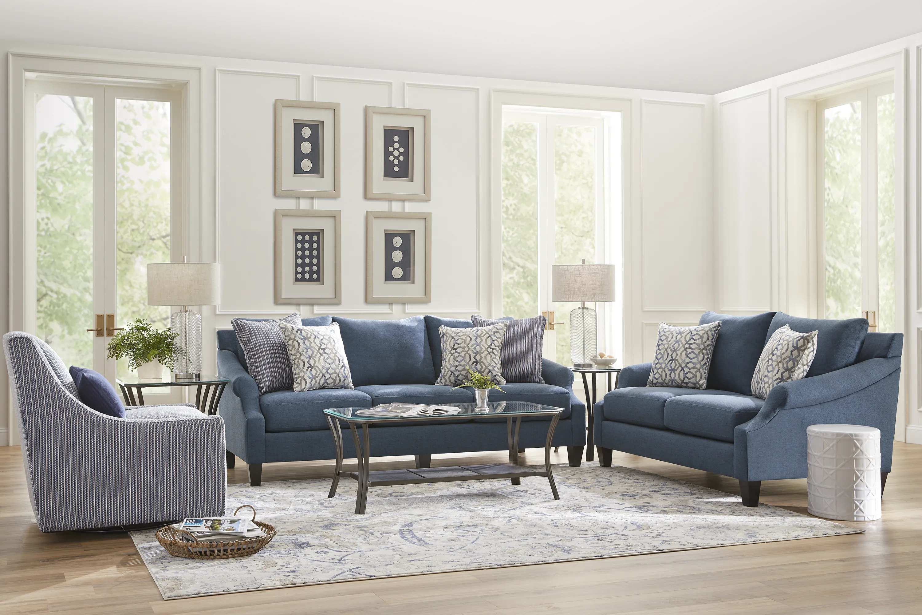 Westerfield Blue 8 Pc Living Room - Thumbnail - Image 1