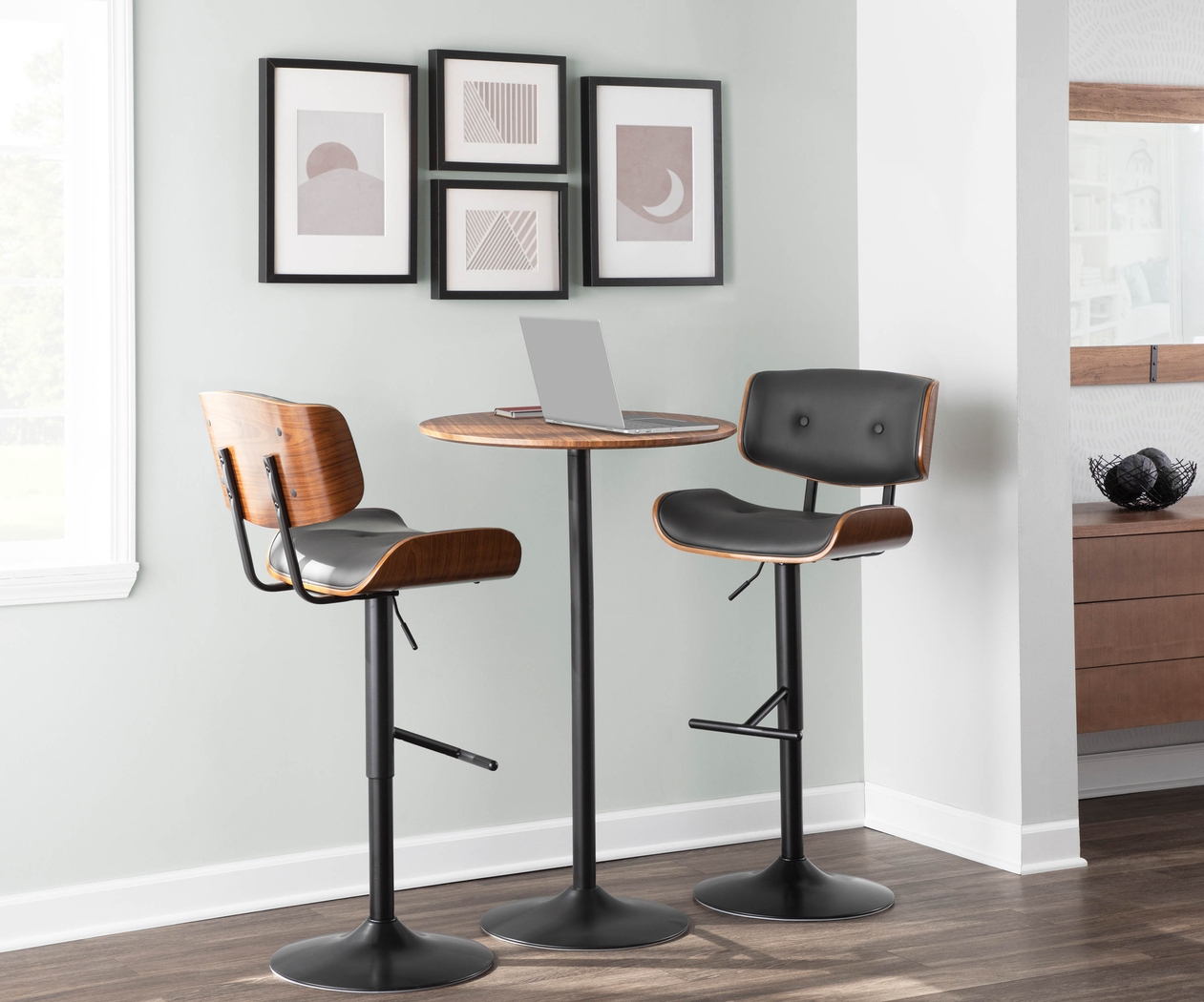 Westhues Gray Adjustable Barstool, Set of 2 - Thumbnail - Image 3