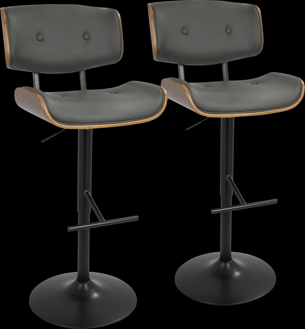 Westhues Gray Adjustable Barstool, Set of 2 - Thumbnail - Image 1