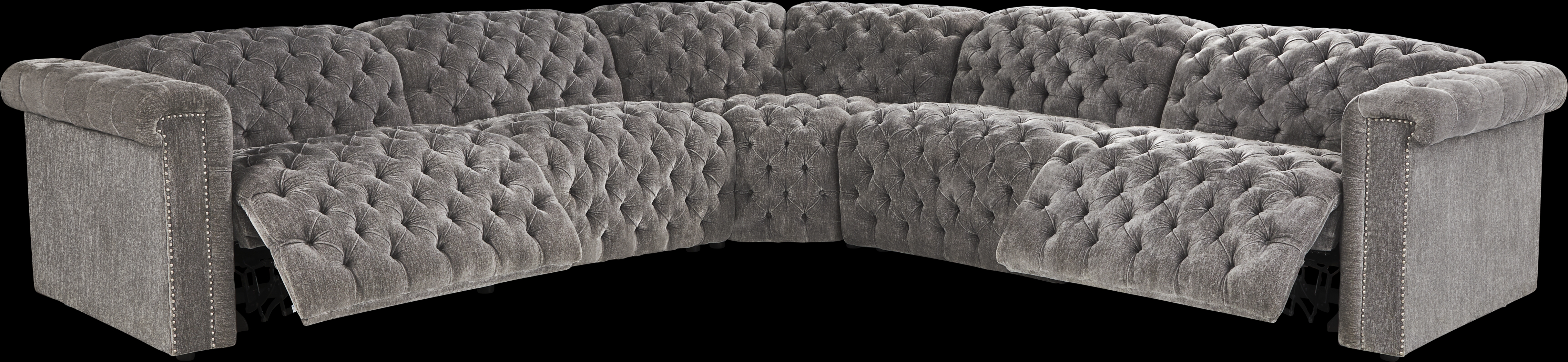 Westminster Gray 7 Pc Dual Power Reclining Sectional Living Room - Thumbnail - Image 2