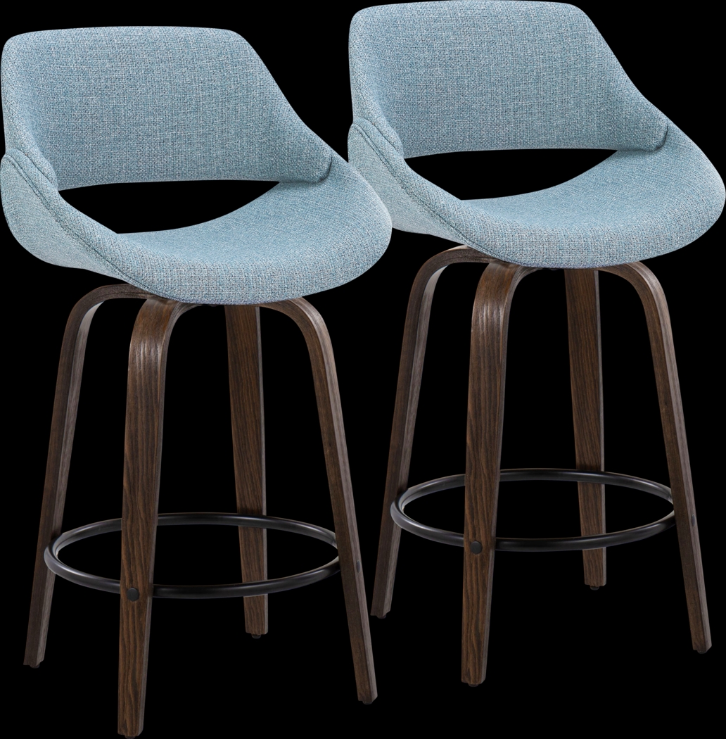 Westnedge Blue Swivel Counter Height Stool, Set of 2 - Thumbnail - Image 1