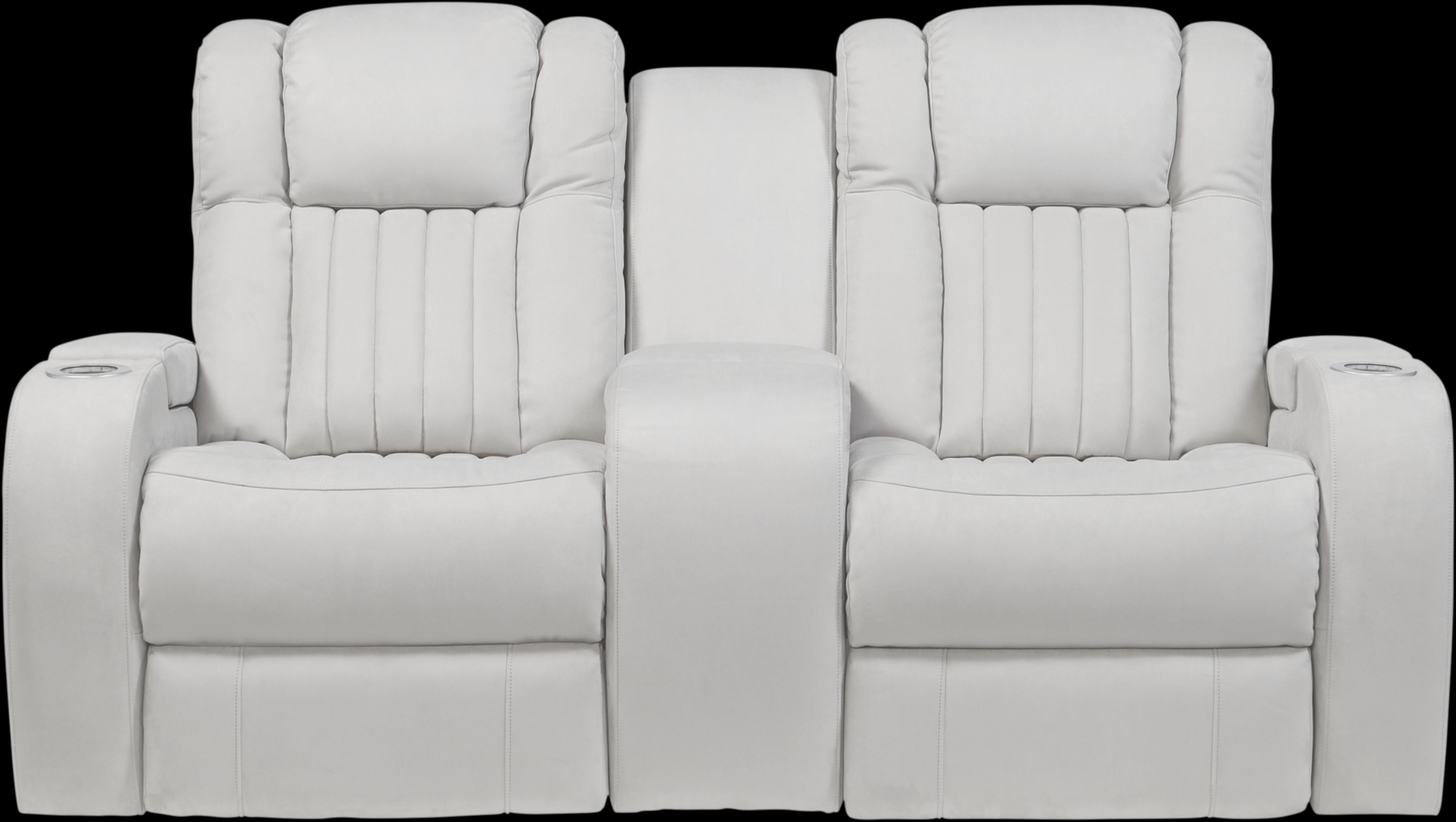 Weston Light Gray Power Reclining Console Loveseat - Thumbnail - Image 1