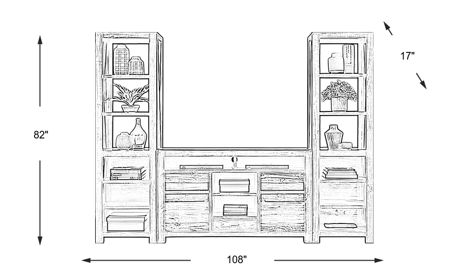 Dimension Image. Please refer to the Dimension Tab on this page for dimension details.
