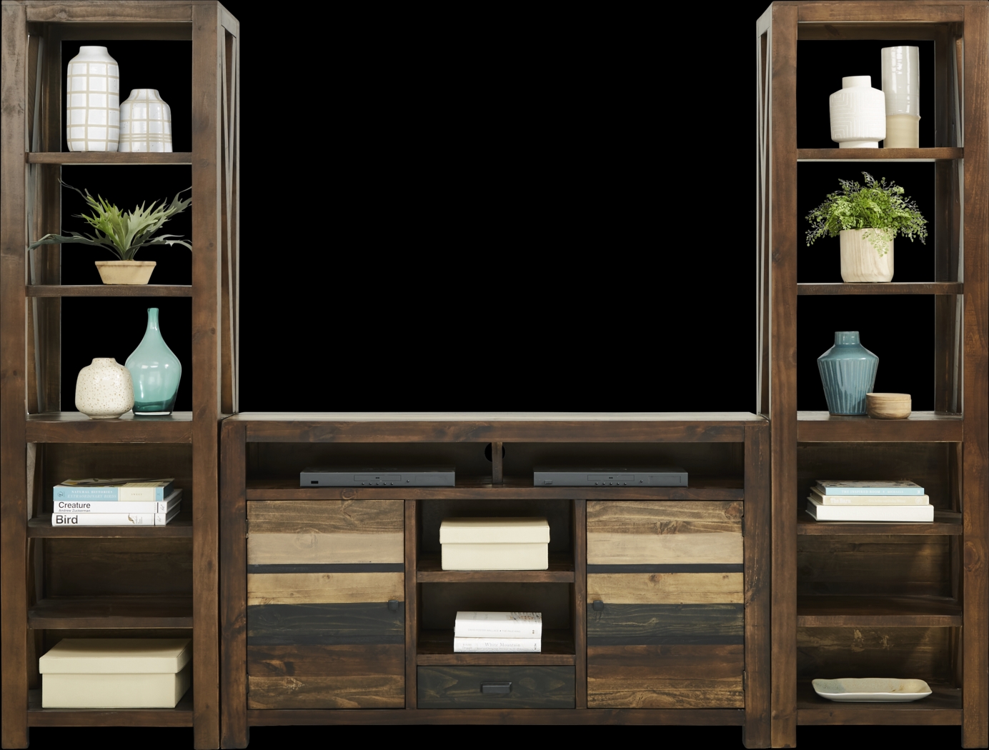 Westover Hills Brown 3 Pc Wall Unit with 60 in. Console - Thumbnail - Image 1