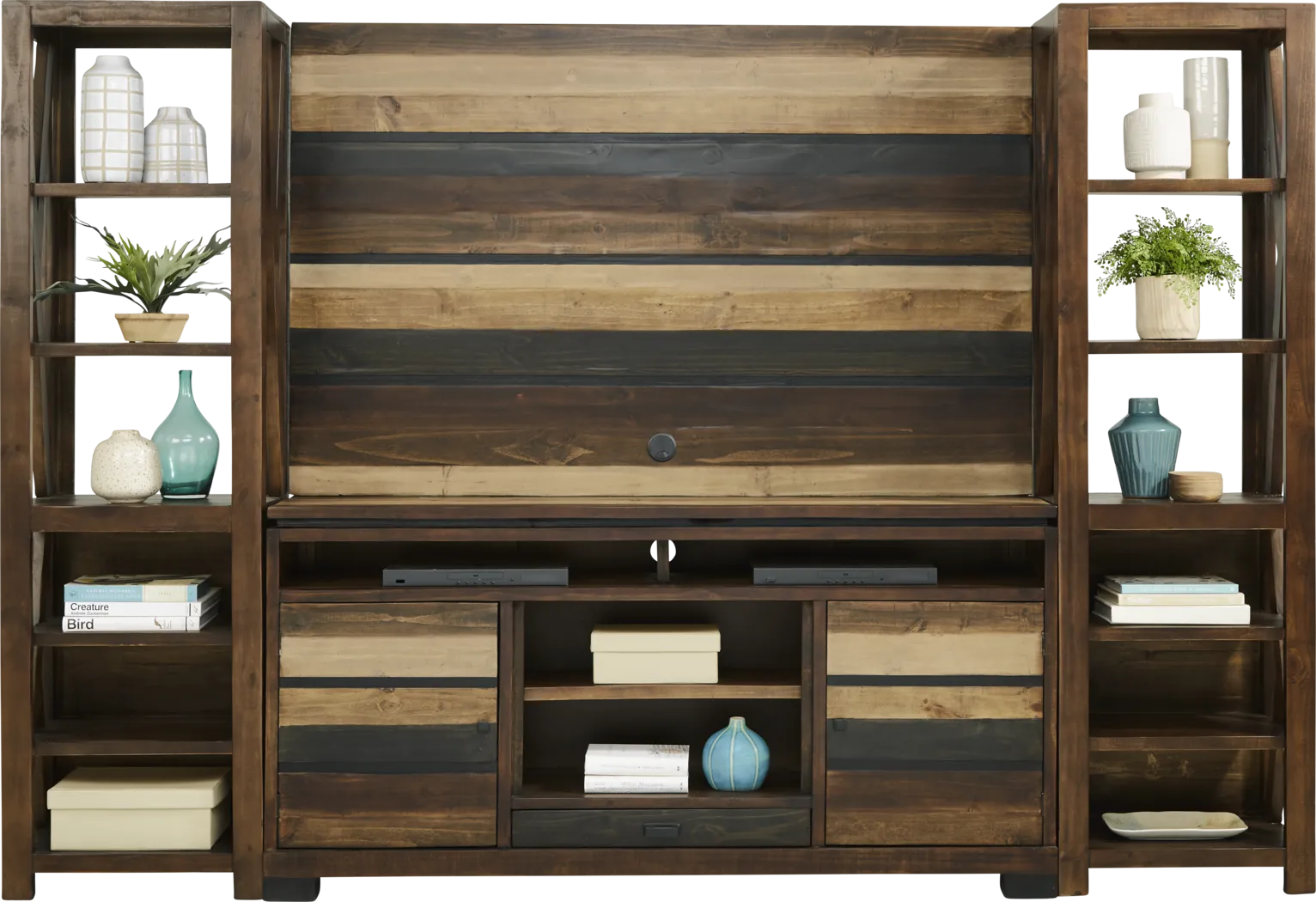 Westover Hills Brown 4 Pc Wall Unit with 72 in. Console - Thumbnail - Image 2