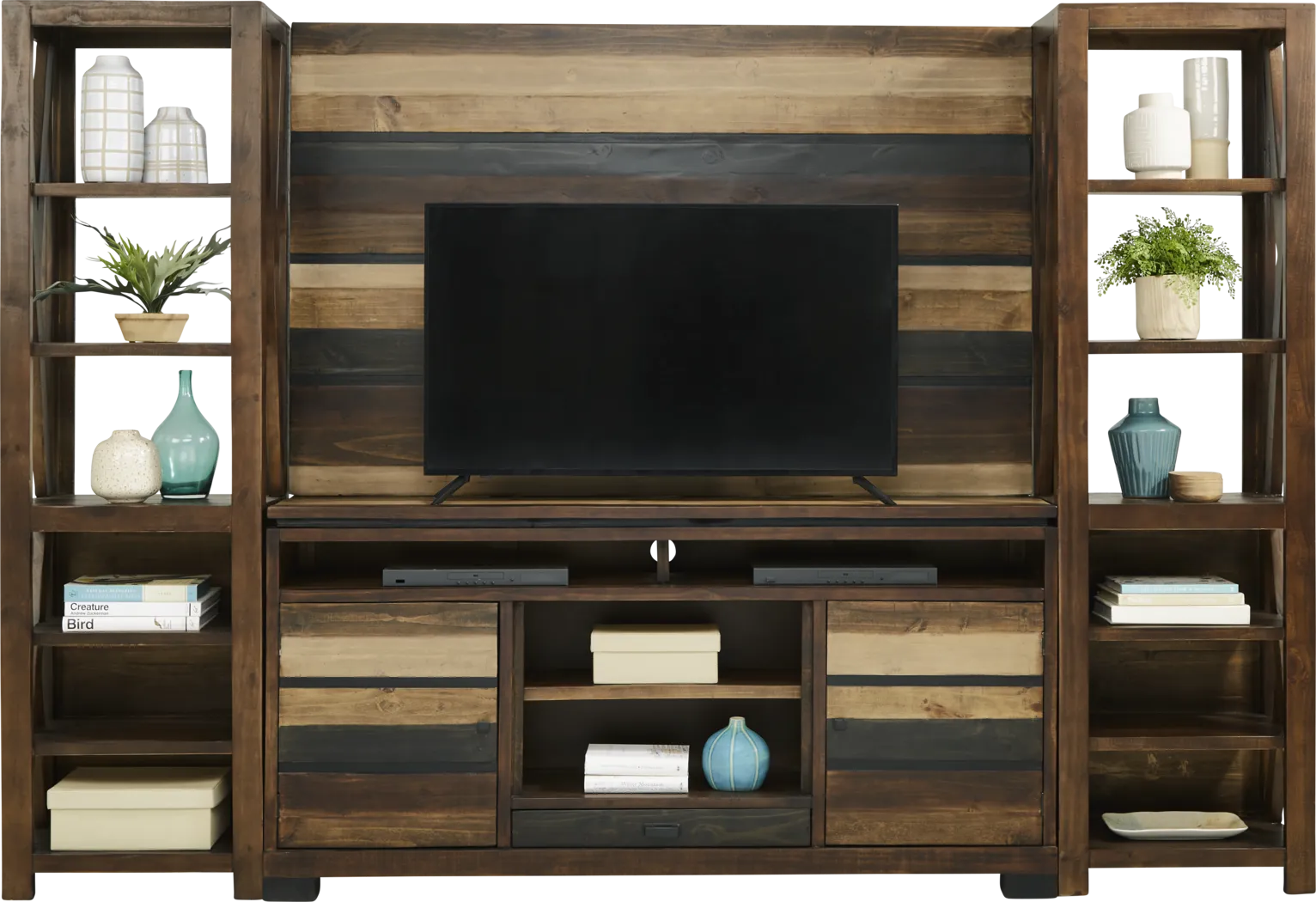 Westover Hills Brown 4 Pc Wall Unit with 72 in. Console - Thumbnail - Image 1