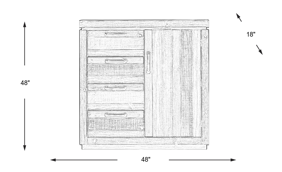 Dimension Image. Please refer to the Dimension Tab on this page for dimension details.
