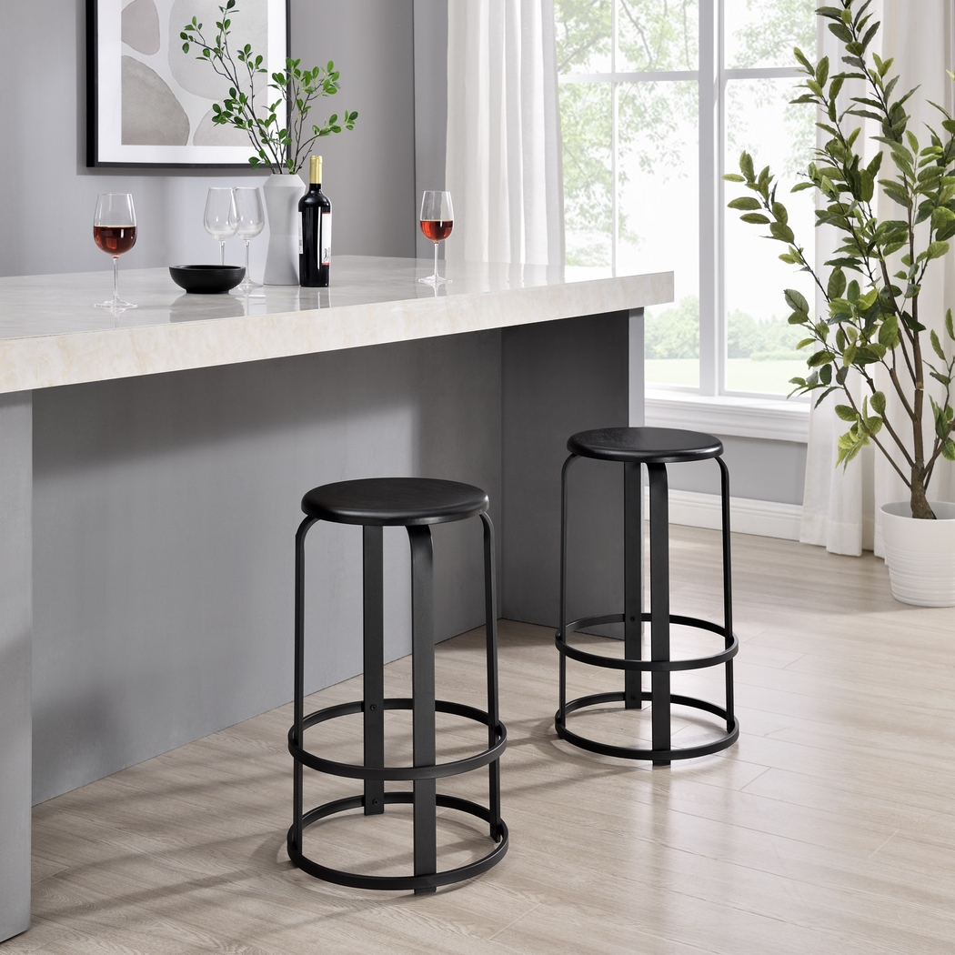 Westray Black Counter Height Stool - Thumbnail - Image 2