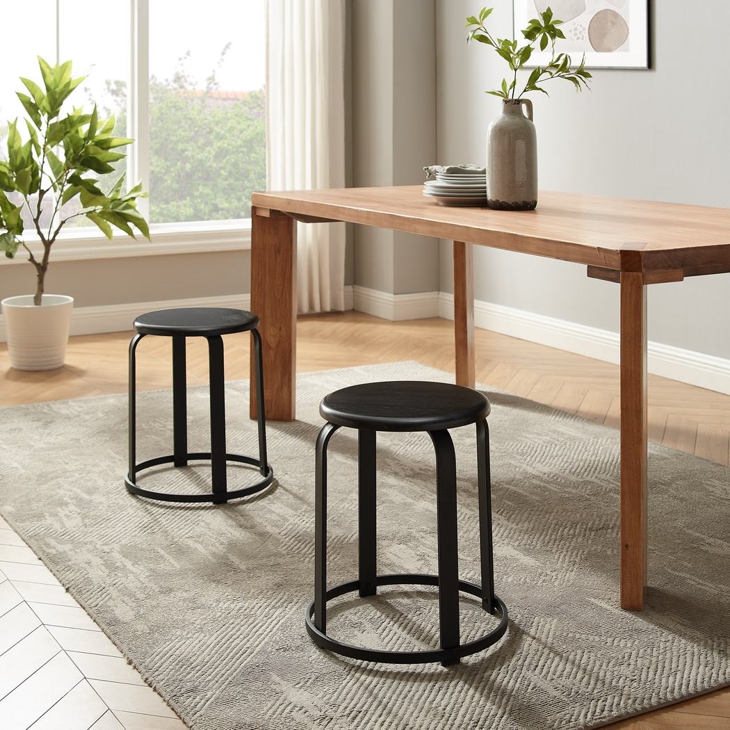 Westray Black Dining Stool, Set of 2 - Thumbnail - Image 2