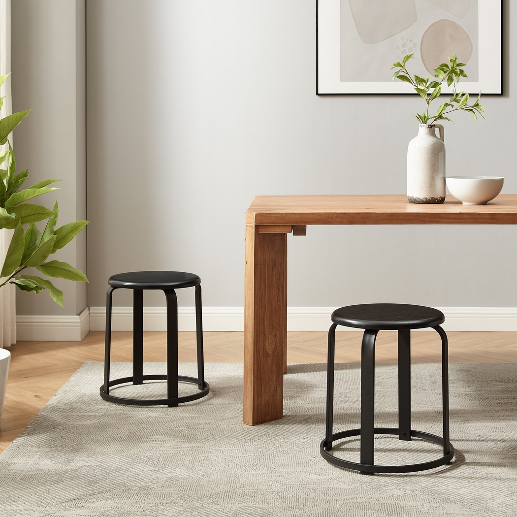 Westray Black Dining Stool, Set of 2 - Thumbnail - Image 3