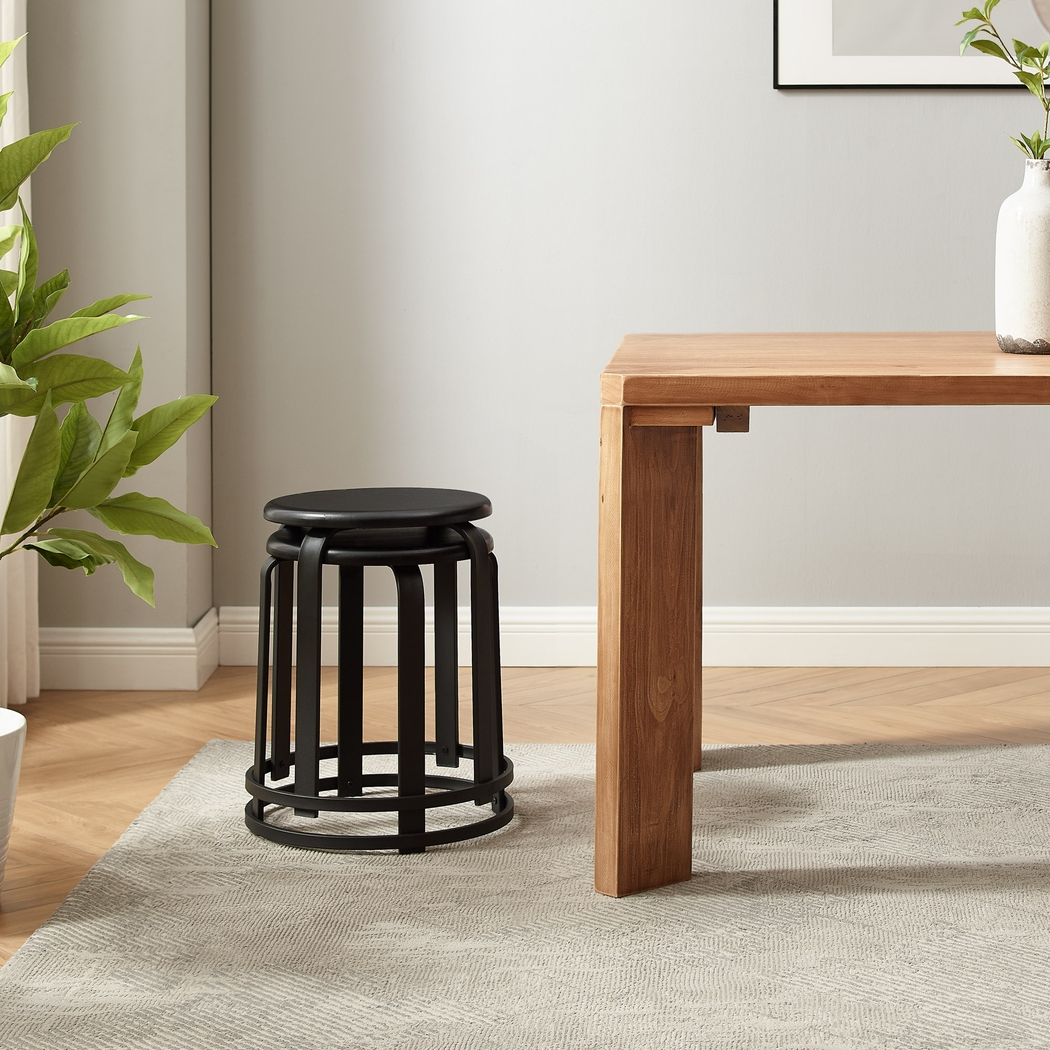 Westray Black Dining Stool, Set of 2 - Thumbnail - Image 4