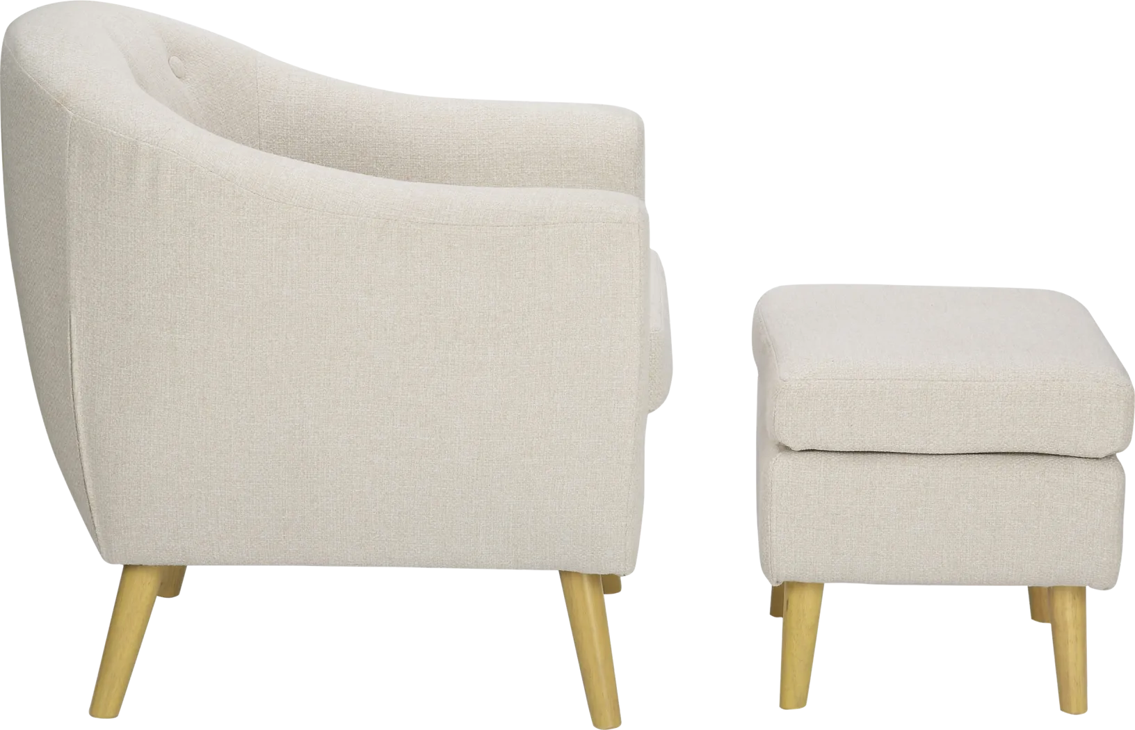 Westrivers Cream Accent Chair and Ottoman - Thumbnail - Image 3
