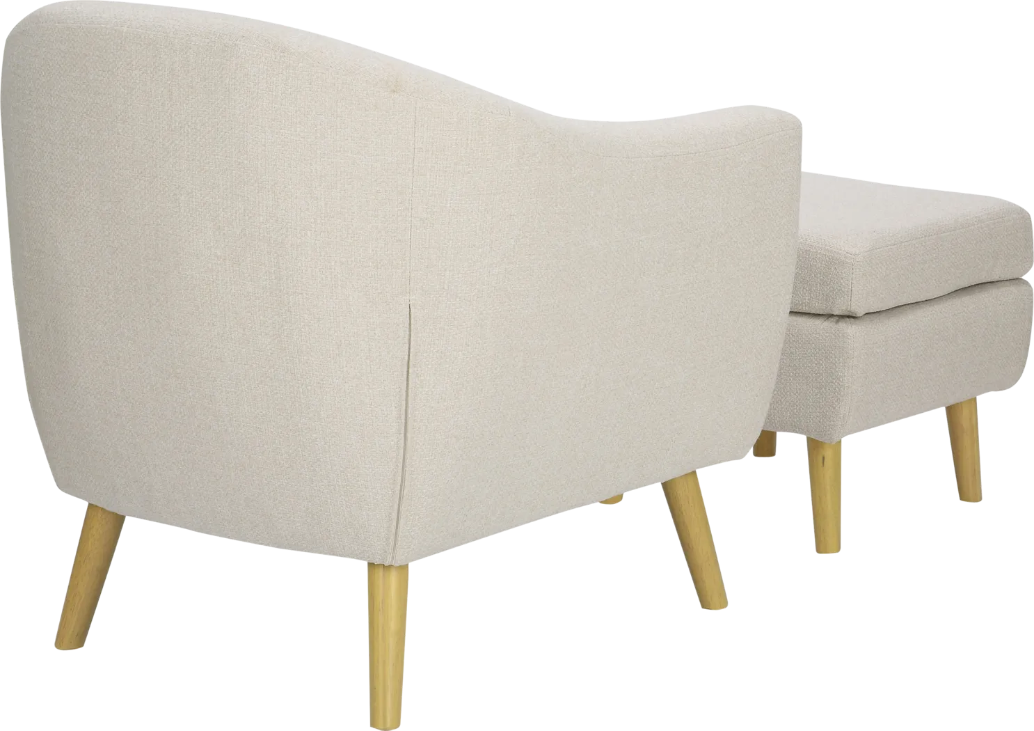 Westrivers Cream Accent Chair and Ottoman - Thumbnail - Image 4