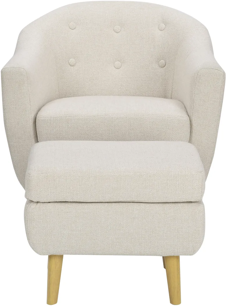 Westrivers Cream Accent Chair and Ottoman - Thumbnail - Image 7