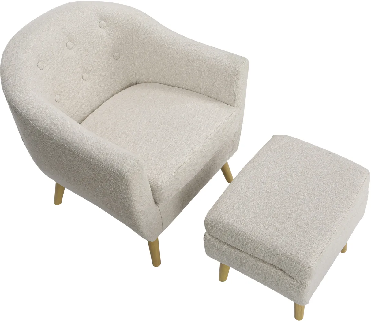 Westrivers Cream Accent Chair and Ottoman - Thumbnail - Image 9