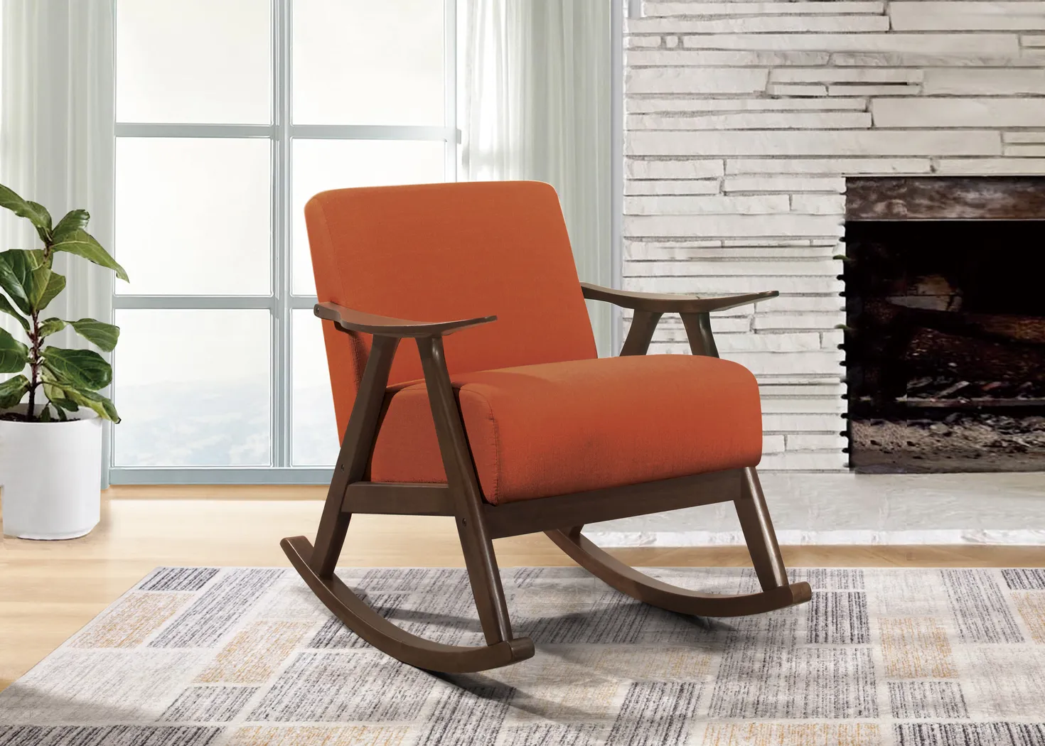 Westroll Orange Rocking Chair - Thumbnail - Image 5