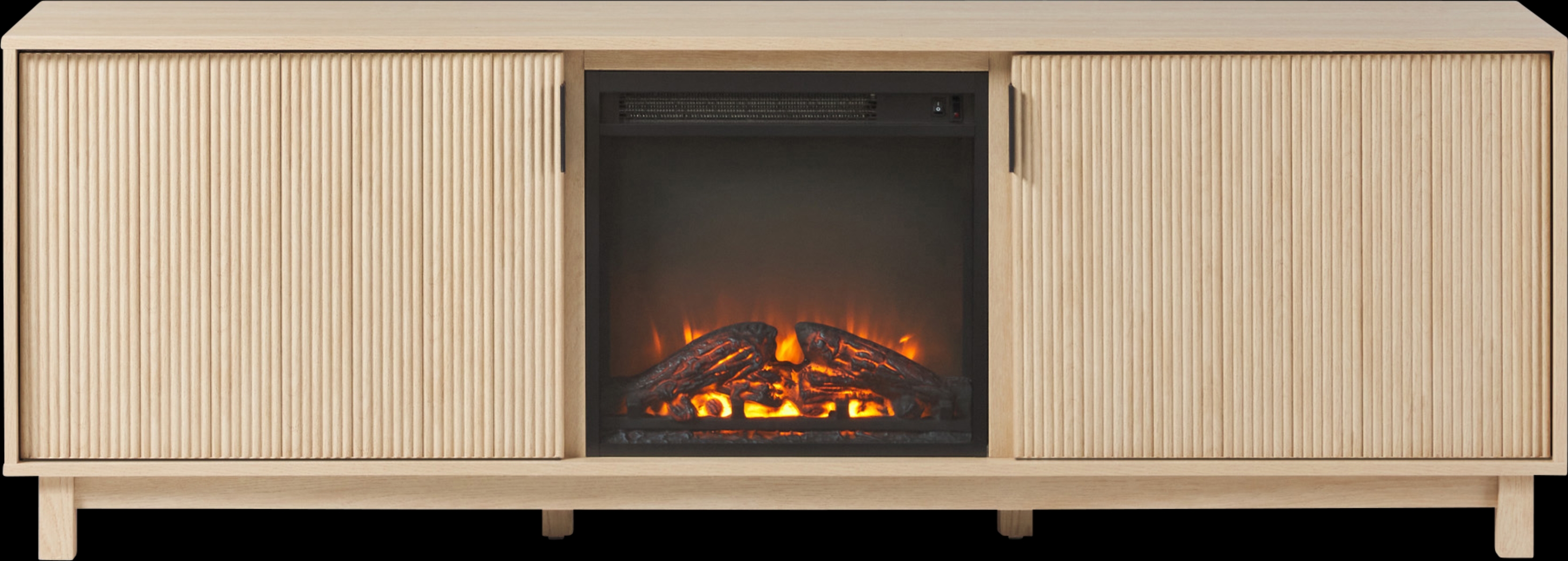 Westsams Natural 70 in. Console, With Electric Fireplace - Thumbnail - Image 4