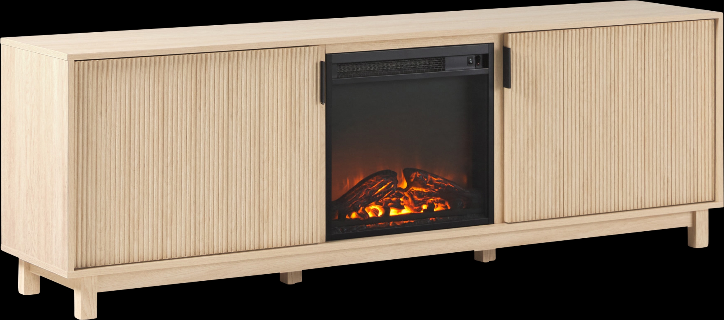 Westsams Natural 70 in. Console, With Electric Fireplace - Thumbnail - Image 1