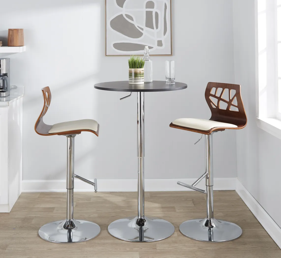 Westwise Cream Adjustable Swivel Barstool, Set of 3 - Thumbnail - Image 3