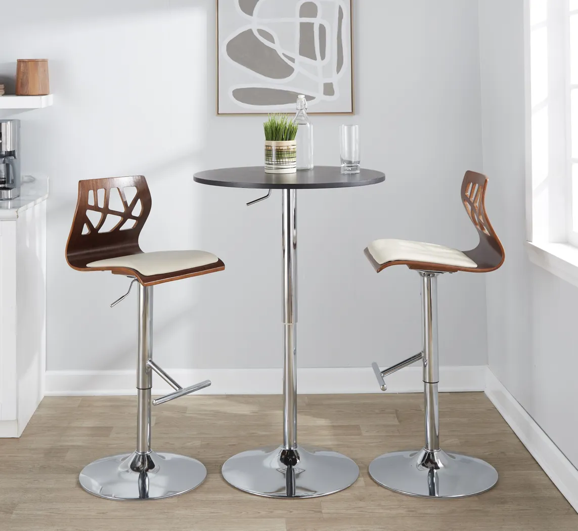 Westwise Cream Adjustable Swivel Barstool, Set of 3 - Thumbnail - Image 4