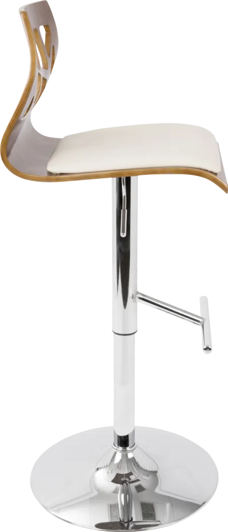 Westwise Cream Adjustable Swivel Barstool, Set of 3 - Thumbnail - Image 6