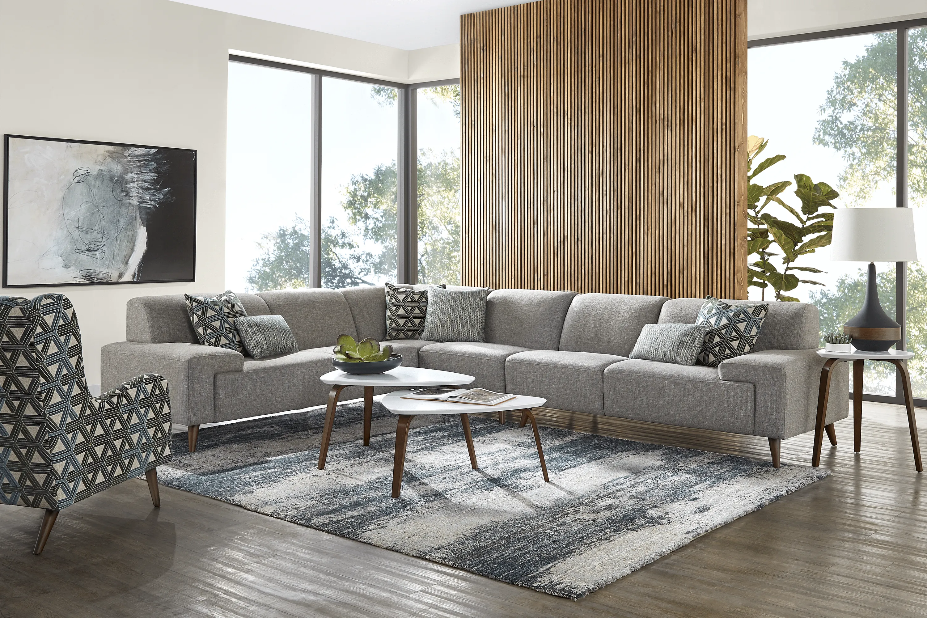 Westwood Gray 9 Pc Sectional Living Room - Thumbnail - Image 1