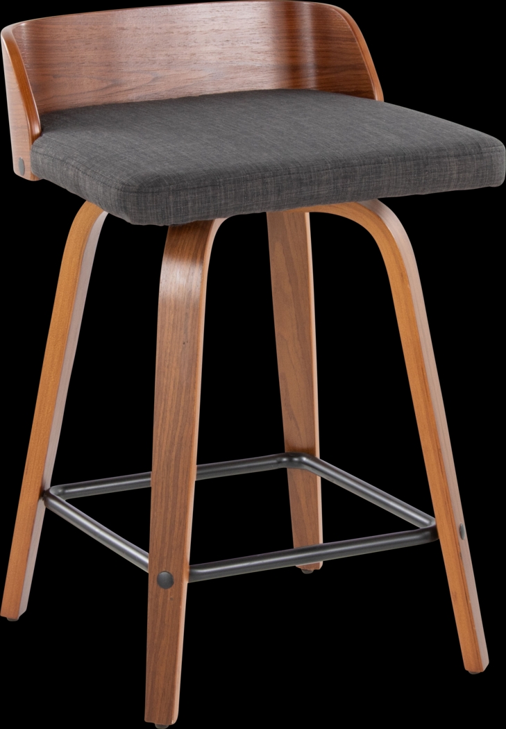 Wetherburn I Charcoal 24" Swivel Counter Height Stool, Set of 2 - Thumbnail - Image 3