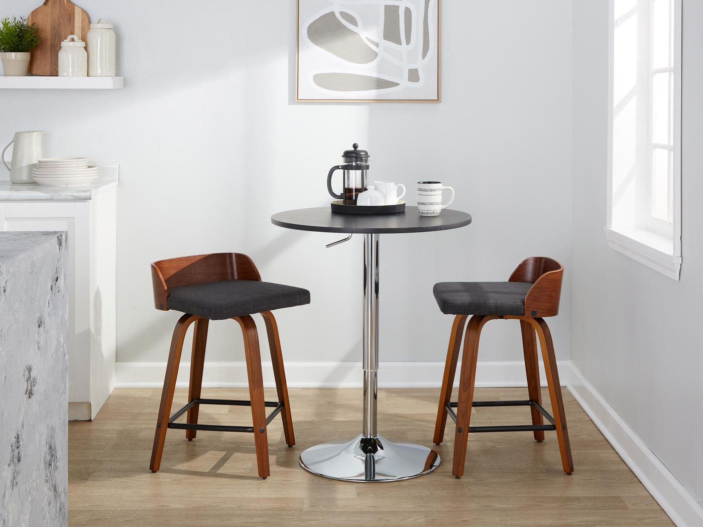 Wetherburn I Charcoal 24" Swivel Counter Height Stool, Set of 2 - Thumbnail - Image 9