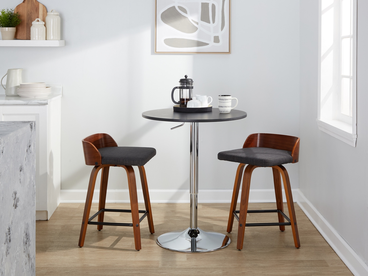 Wetherburn I Charcoal 24" Swivel Counter Height Stool, Set of 2 - Thumbnail - Image 10