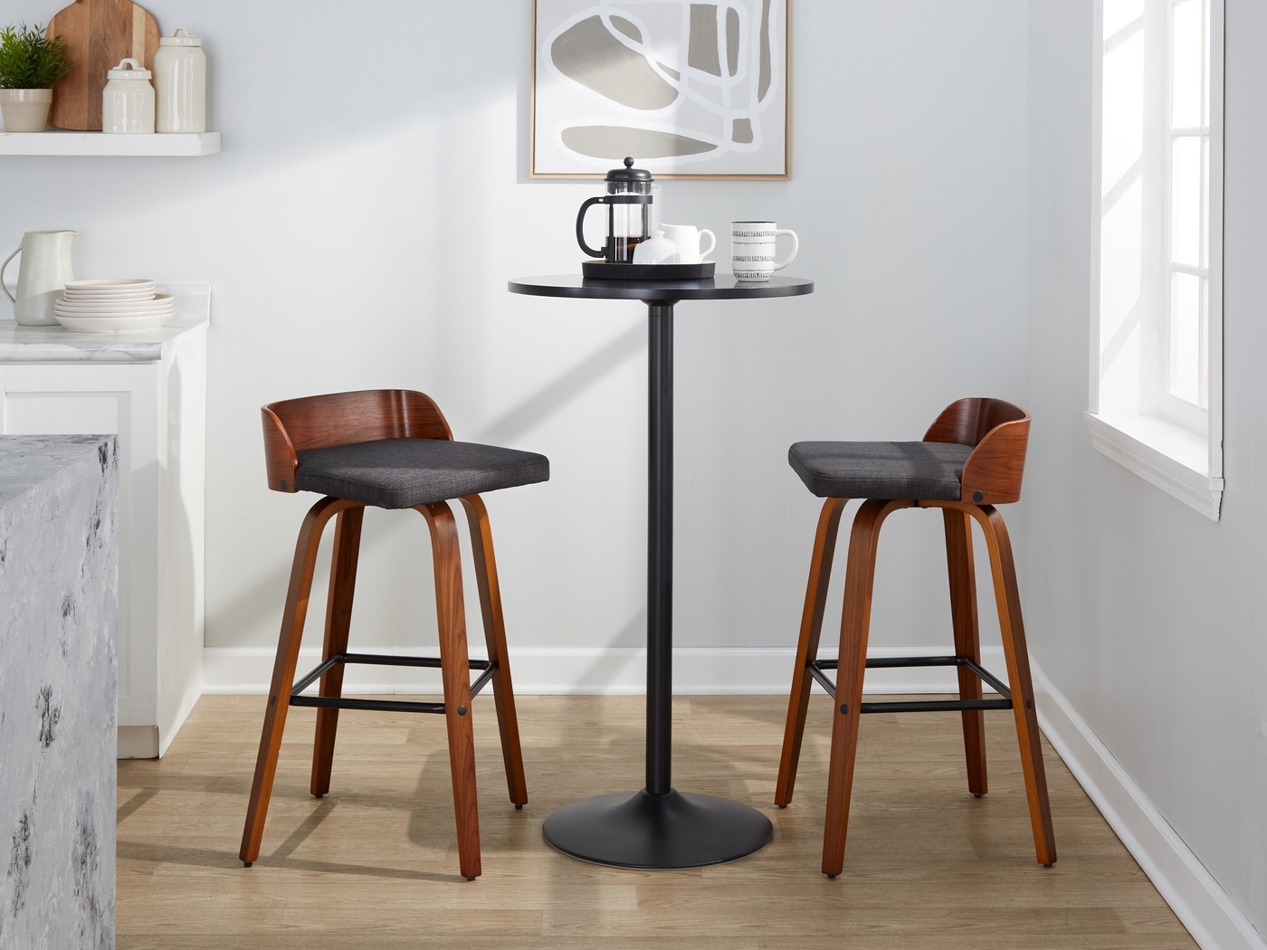Wetherburn I Charcoal Swivel Barstool, Set of 2 - Thumbnail - Image 9