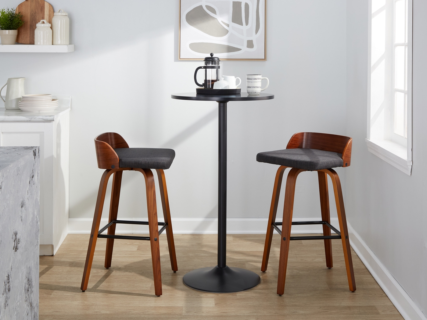 Wetherburn I Charcoal Swivel Barstool, Set of 2 - Thumbnail - Image 10