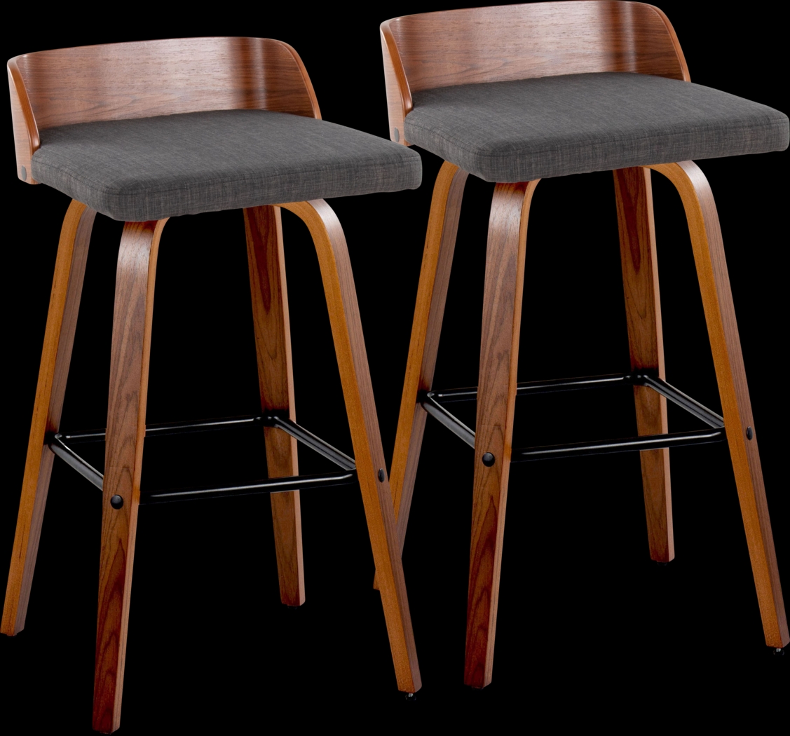 Wetherburn I Charcoal Swivel Barstool, Set of 2 - Thumbnail - Image 1