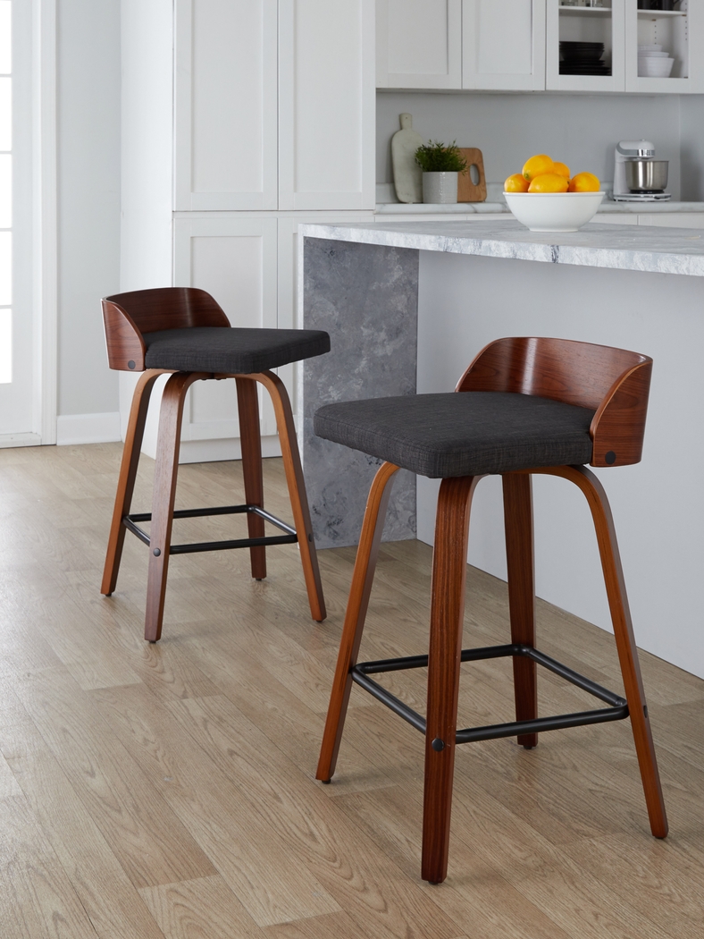 Wetherburn I Charcoal Swivel Counter Height Stool, Set of 2 - Thumbnail - Image 2